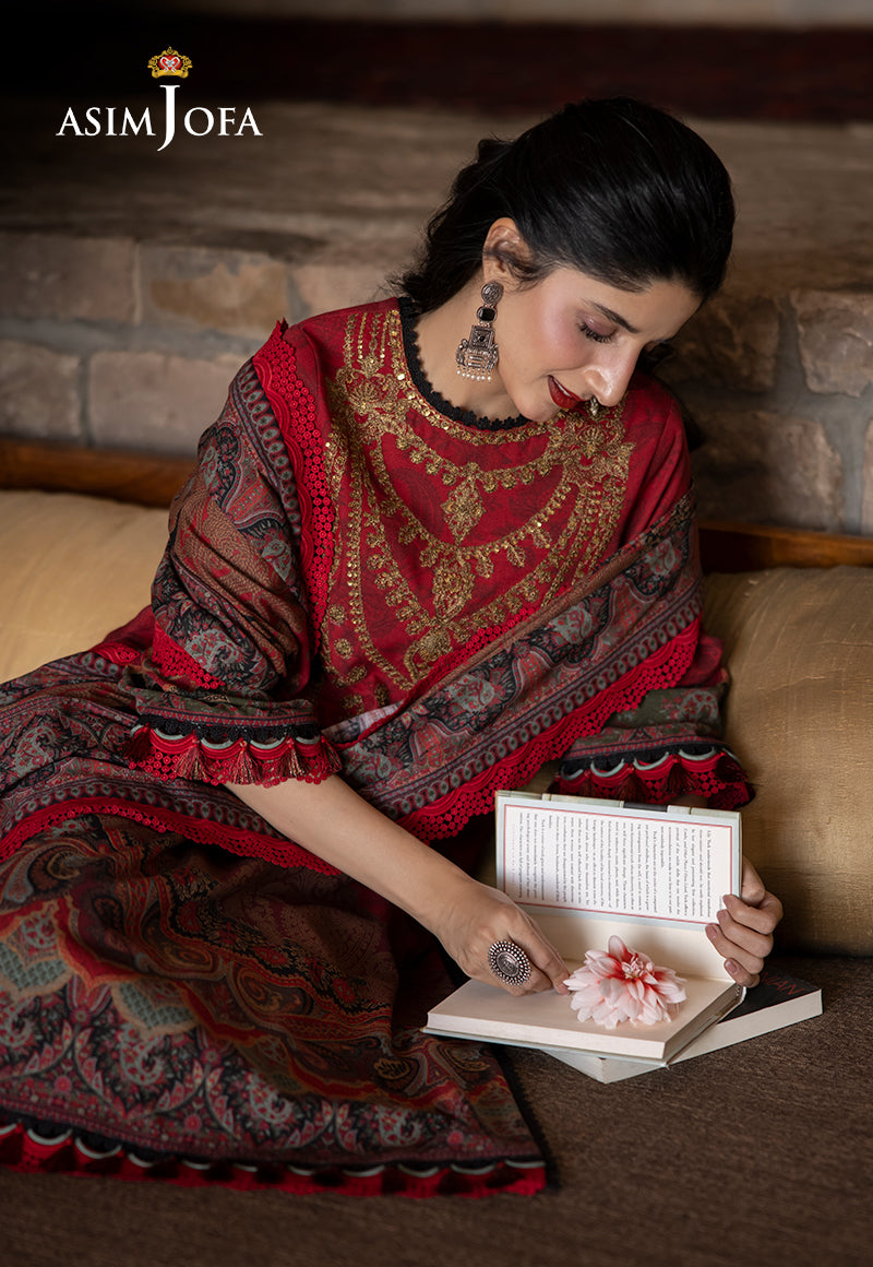 AJUWD-02 EMBROIDERED STITCHED 3 PCS
