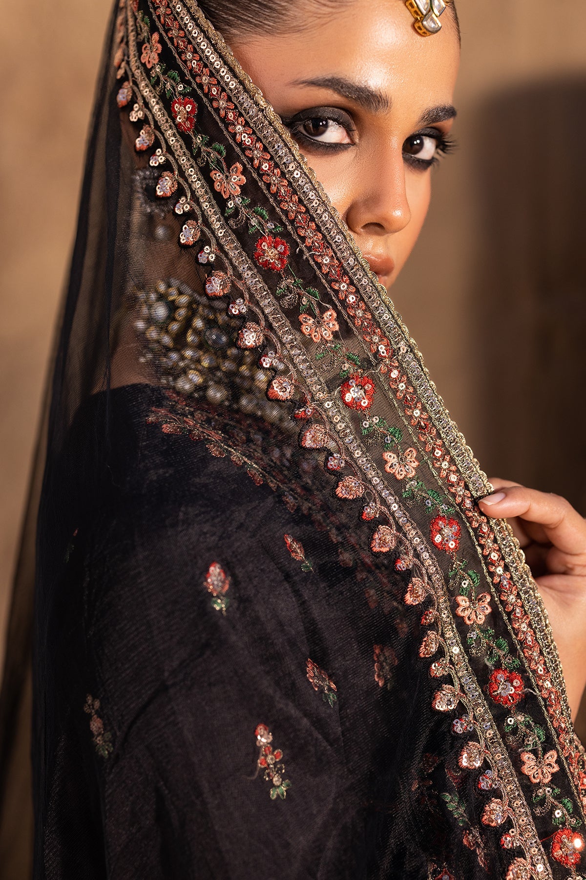 3-PC Embroidered Raw-Silk Suit CMA-5-35