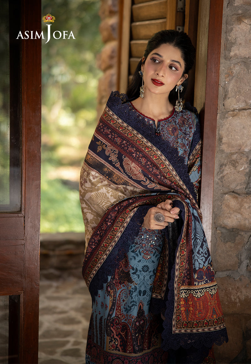AJUWD-01 EMBROIDERED STITCHED 3 PCS
