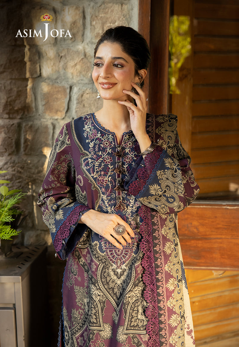 AJUWD-06 EMBROIDERED STITCHED 3 PCS