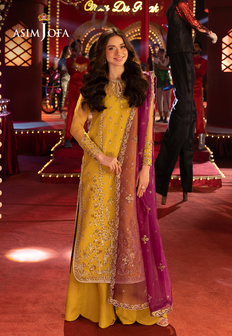 AJFO-05 EMBROIDERED ORGANZA UNSTITCHED 3 PCS (RTS)