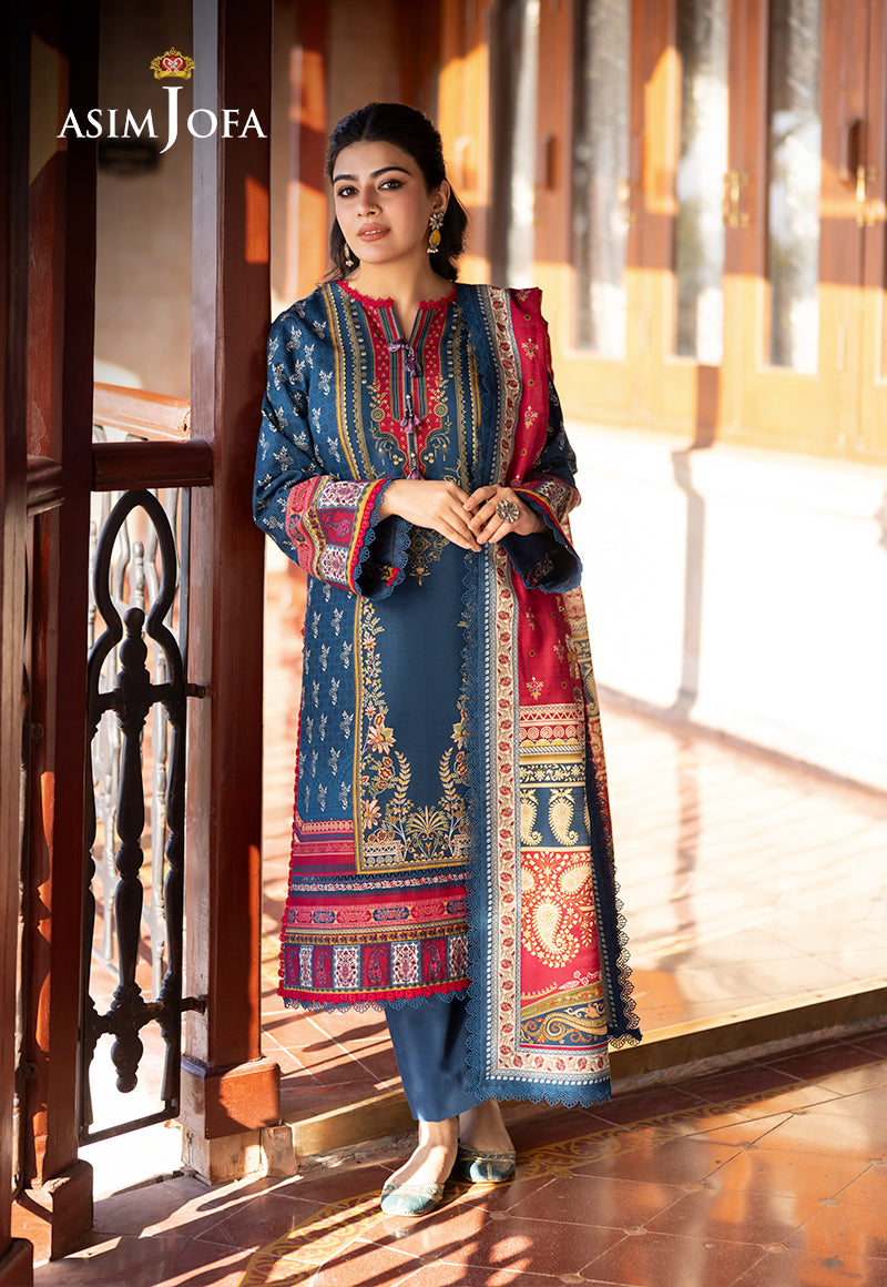 AJUWD-53 PRINTED KHADDAR STITCHED 3 Pcs