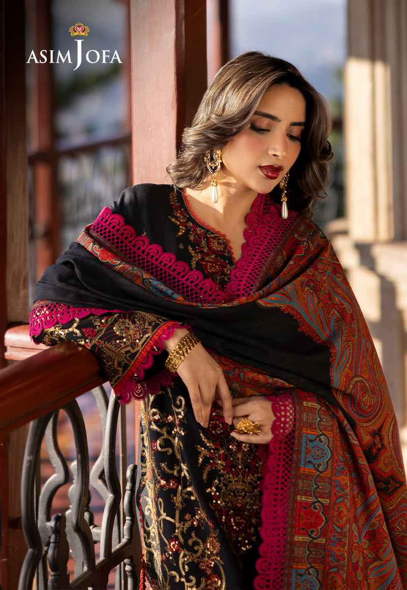 AJUWD-28 EMBROIDERED VISCOSE 3 Pcs