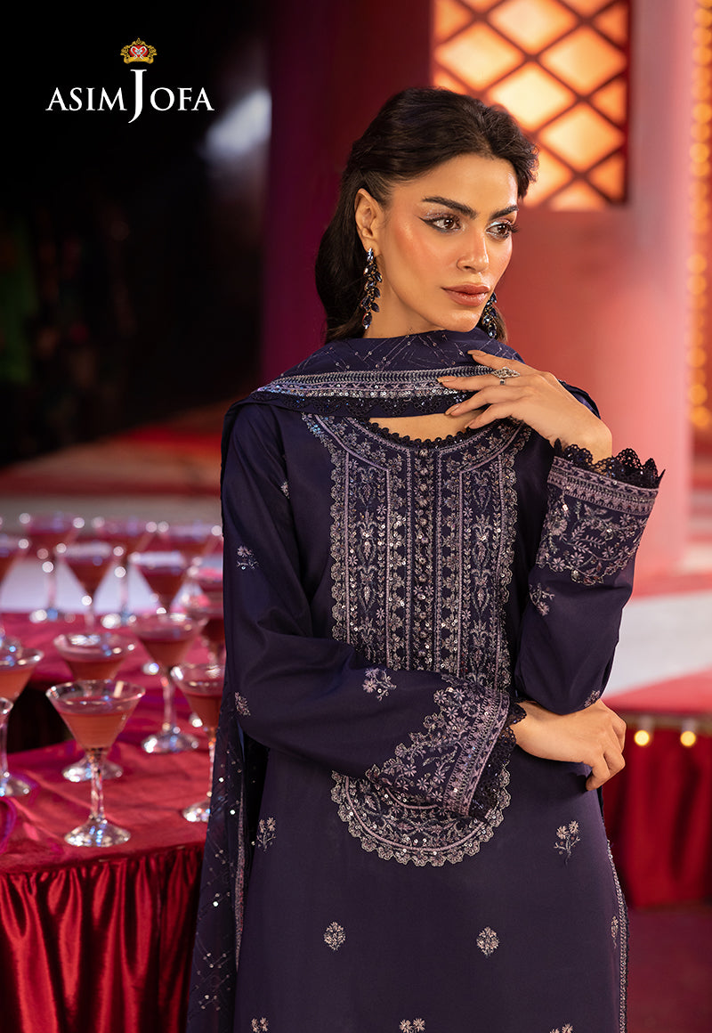 AJLFF-03 Embroidered Silk 3 Pcs