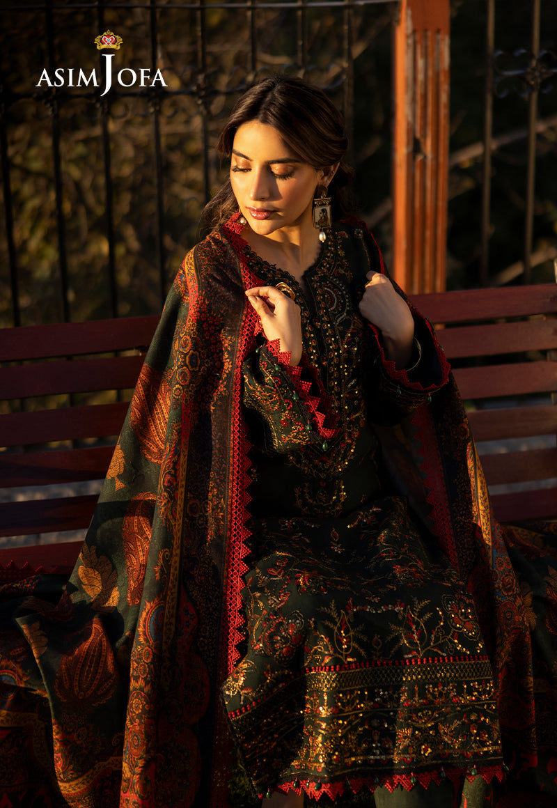 AJUWD-11 EMBROIDERED KHADDAR 3 Pcs