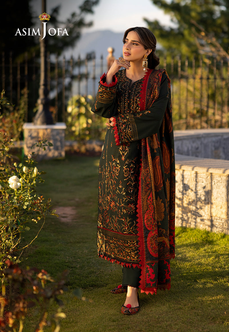 AJUWD-11 EMBROIDERED KHADDAR 3 Pcs