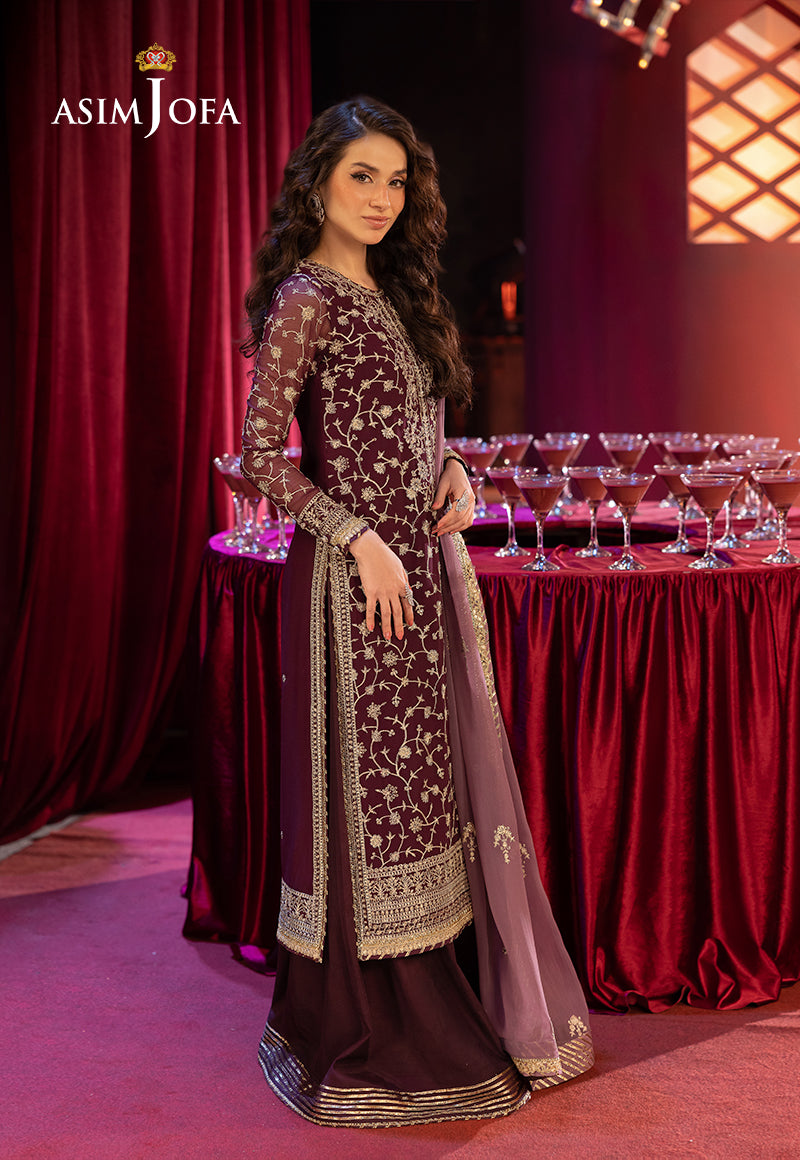 AJLLFD-11 Embroidered Chiffon STITCHED 3 PCS