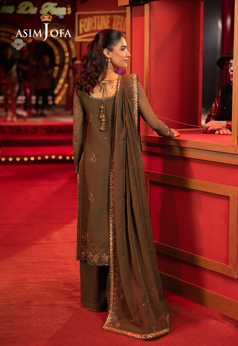 Ajllfd-07 Embroidered Chiffon Stitched 3 Pcs