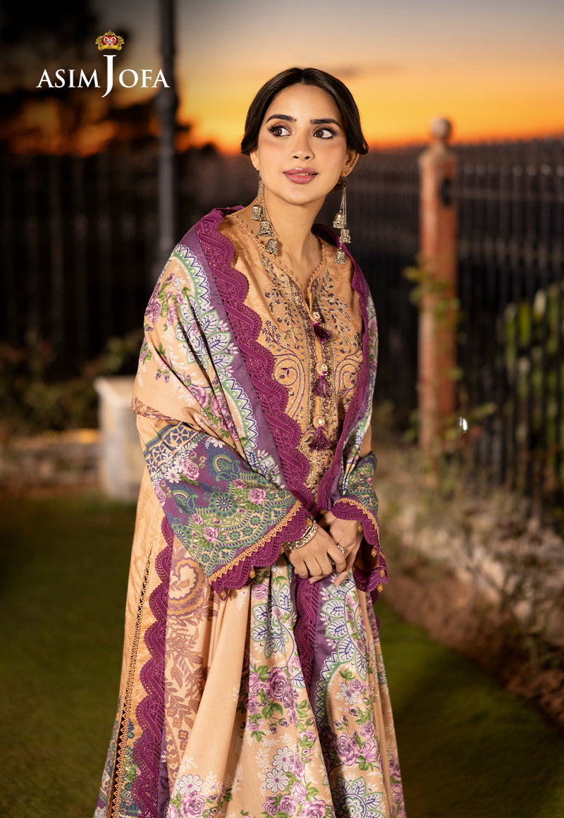 AJUWD-19 EMBROIDERED STITCHED 3 PCS