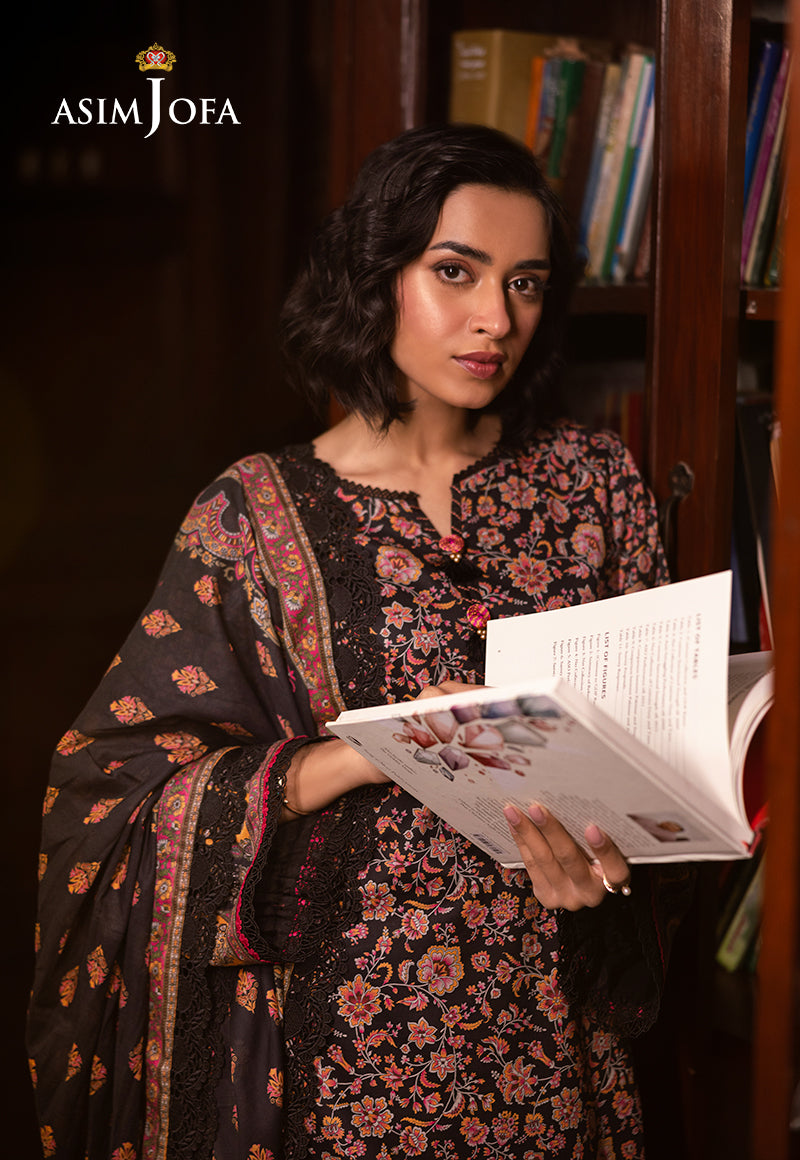 Ajubjd-45 Printed Lawn Stitched 3 Pc