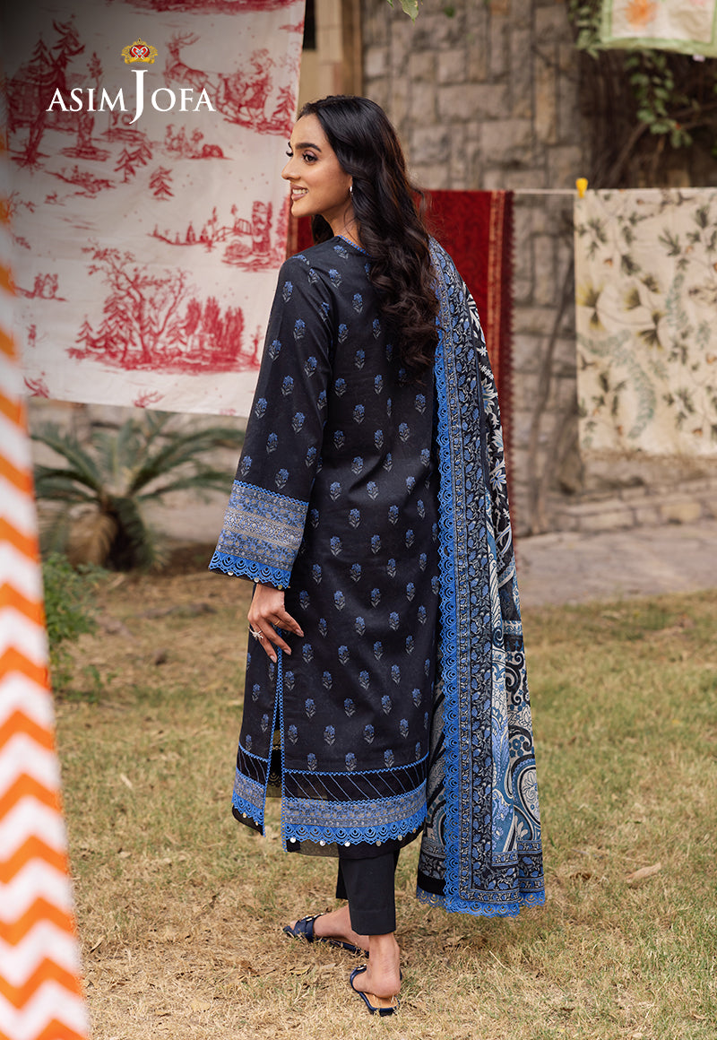 AJULKD-03 Embroidered Rod Stitched 3 Pcs