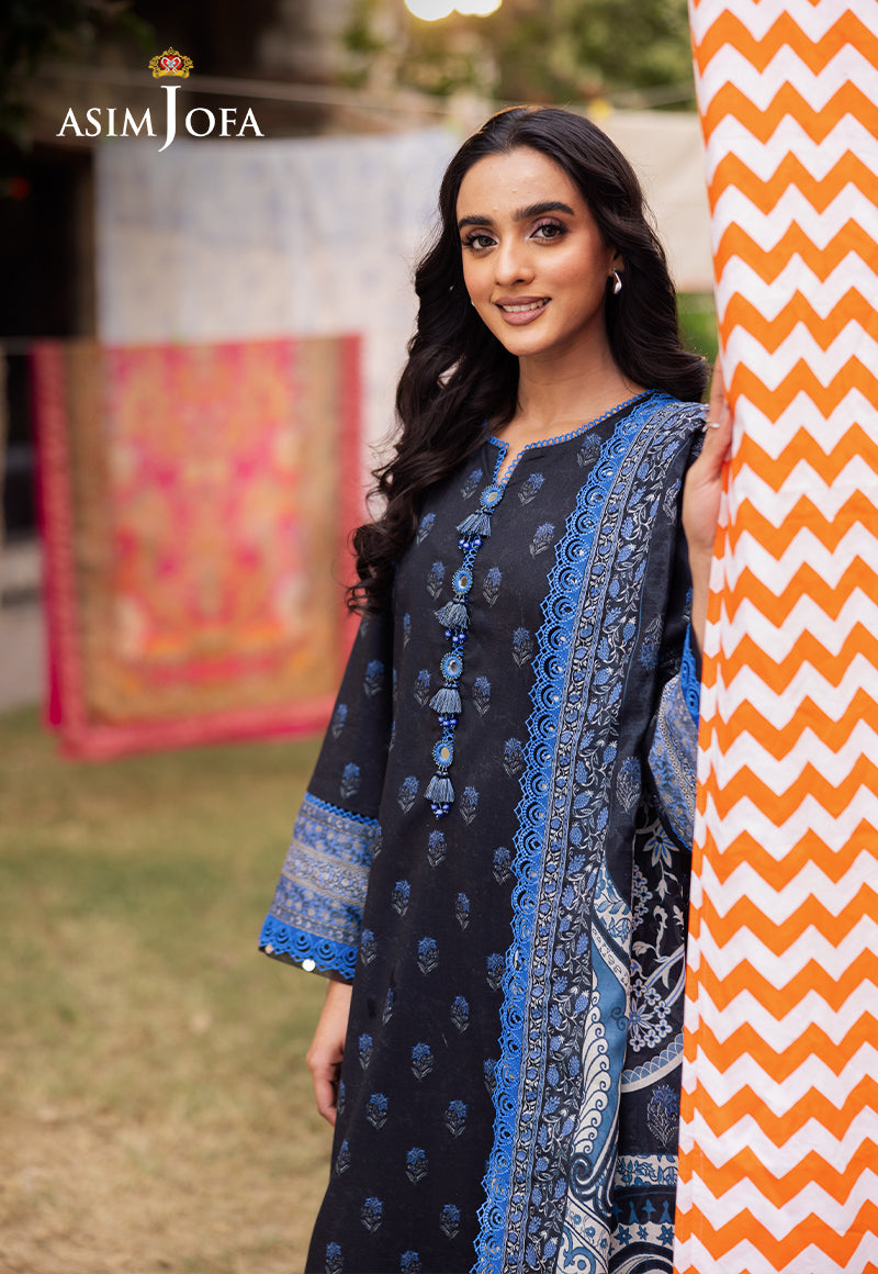 AJULKD-03 Embroidered Rod Stitched 3 Pcs