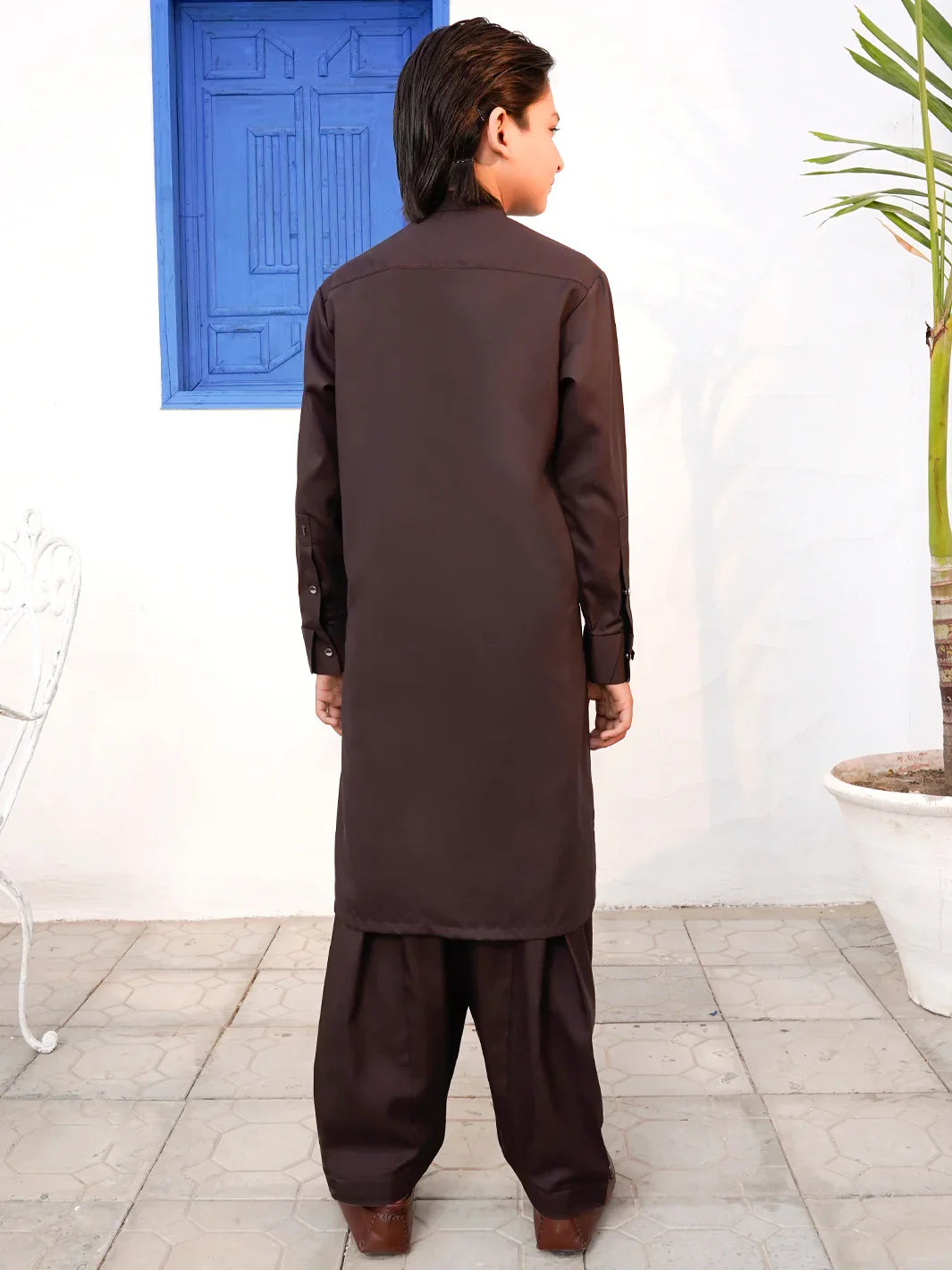 Brown Blended Kameez Shalwar - ALTET-KS-005-R1