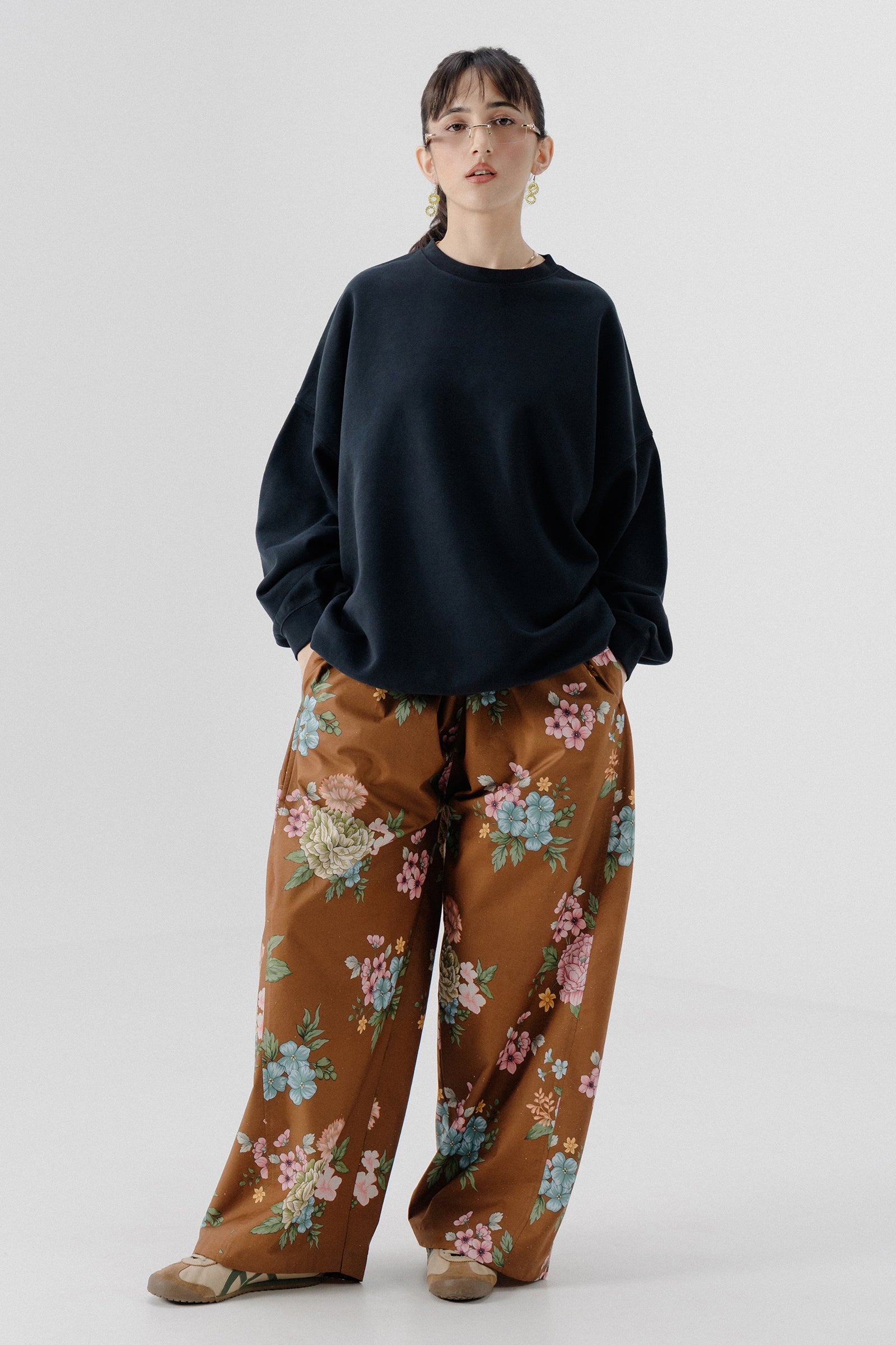 Shalwar Pants - Floral Brown