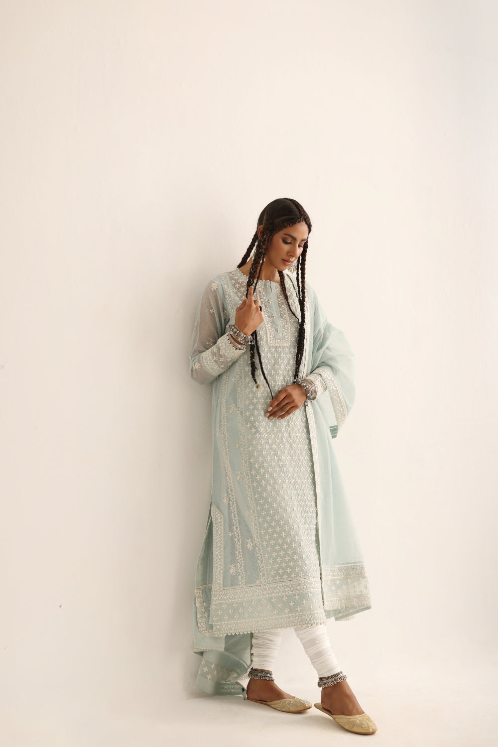 Ice blue Pearl Embroidery