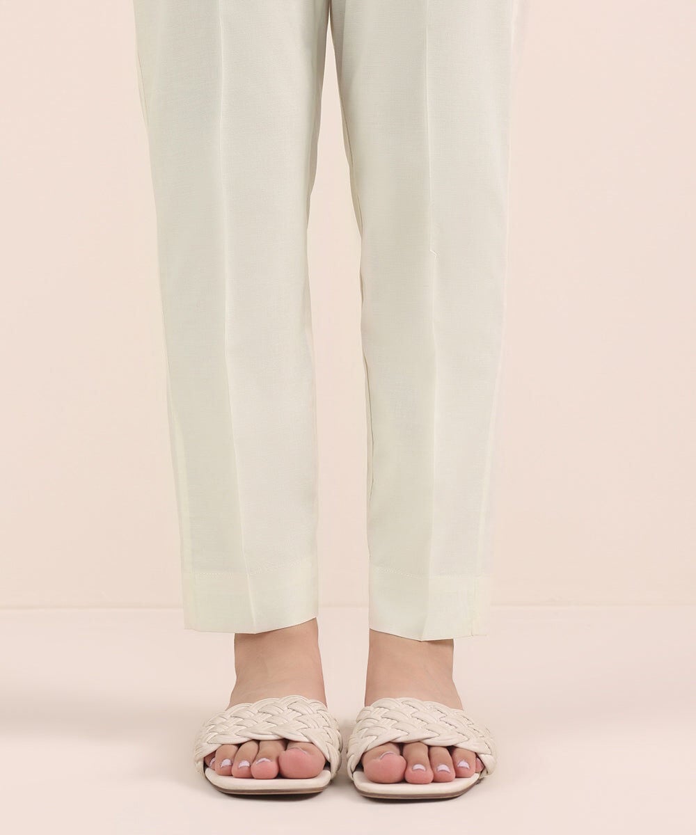 Solid Cambric Straight Pants