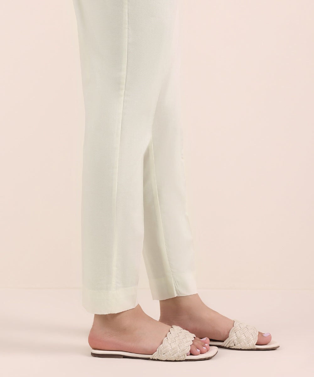 Solid Cambric Straight Pants