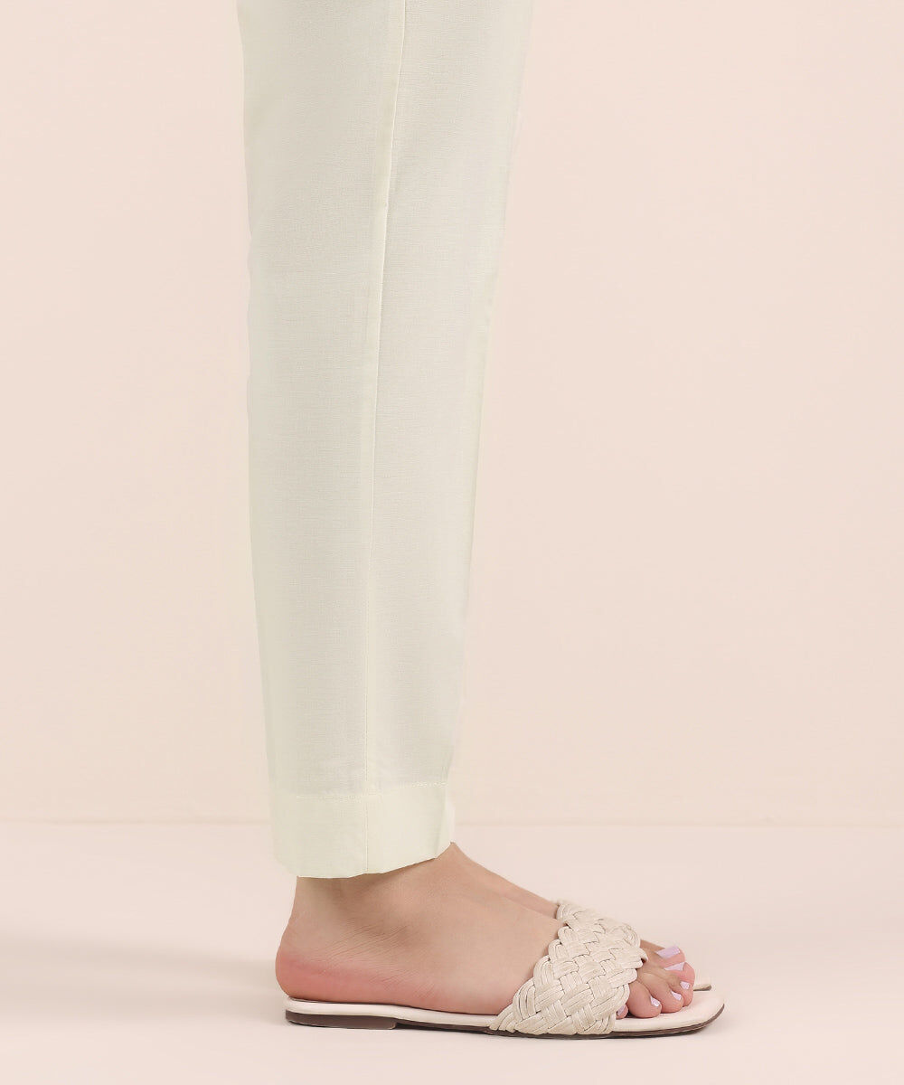 Solid Cambric Straight Pants
