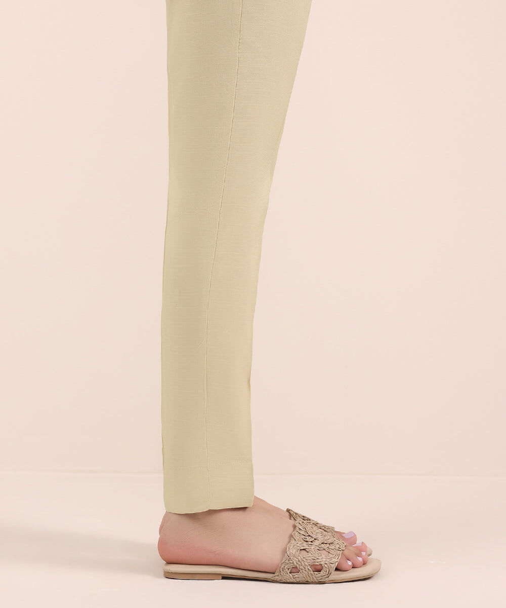 Raw Silk Cigarette Pants