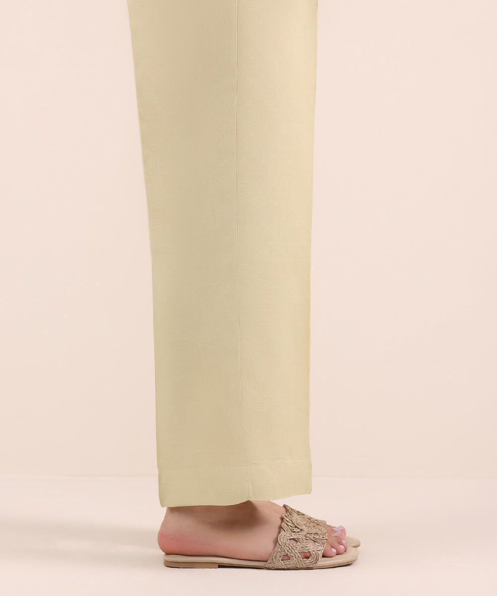 Raw Silk Straight Pants