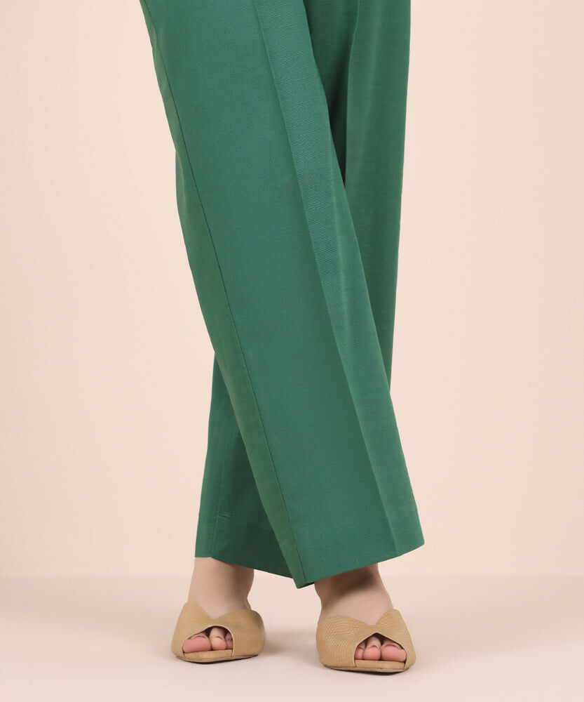 Solid Khaddar Straight Pants
