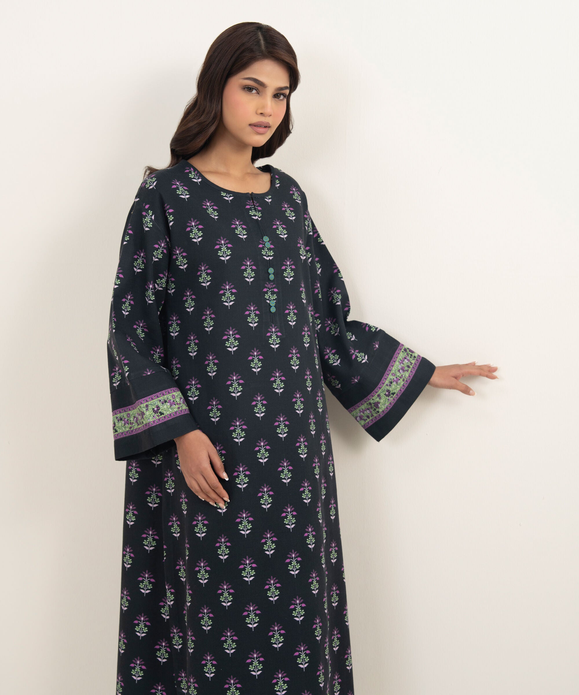 2 Piece - Printed Arabic Khaddar Suit