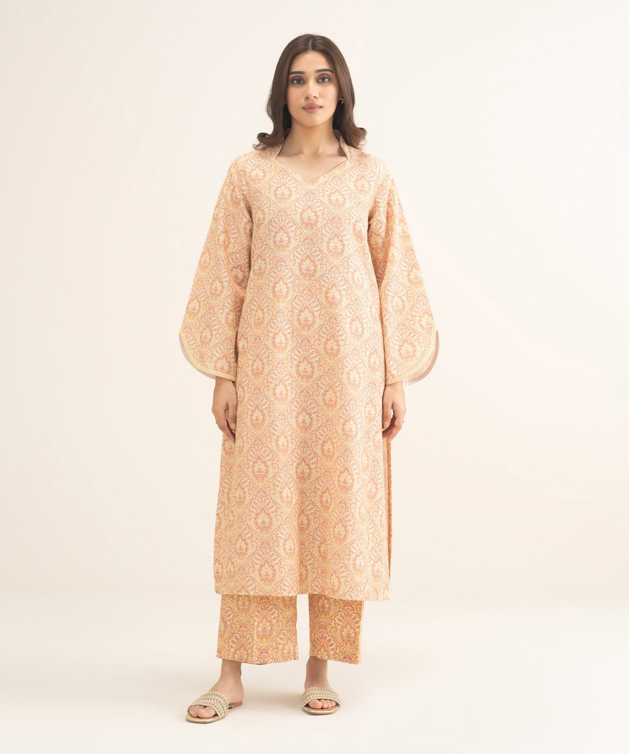 2 Piece - Printed Cross Hatch Viscose Suit
