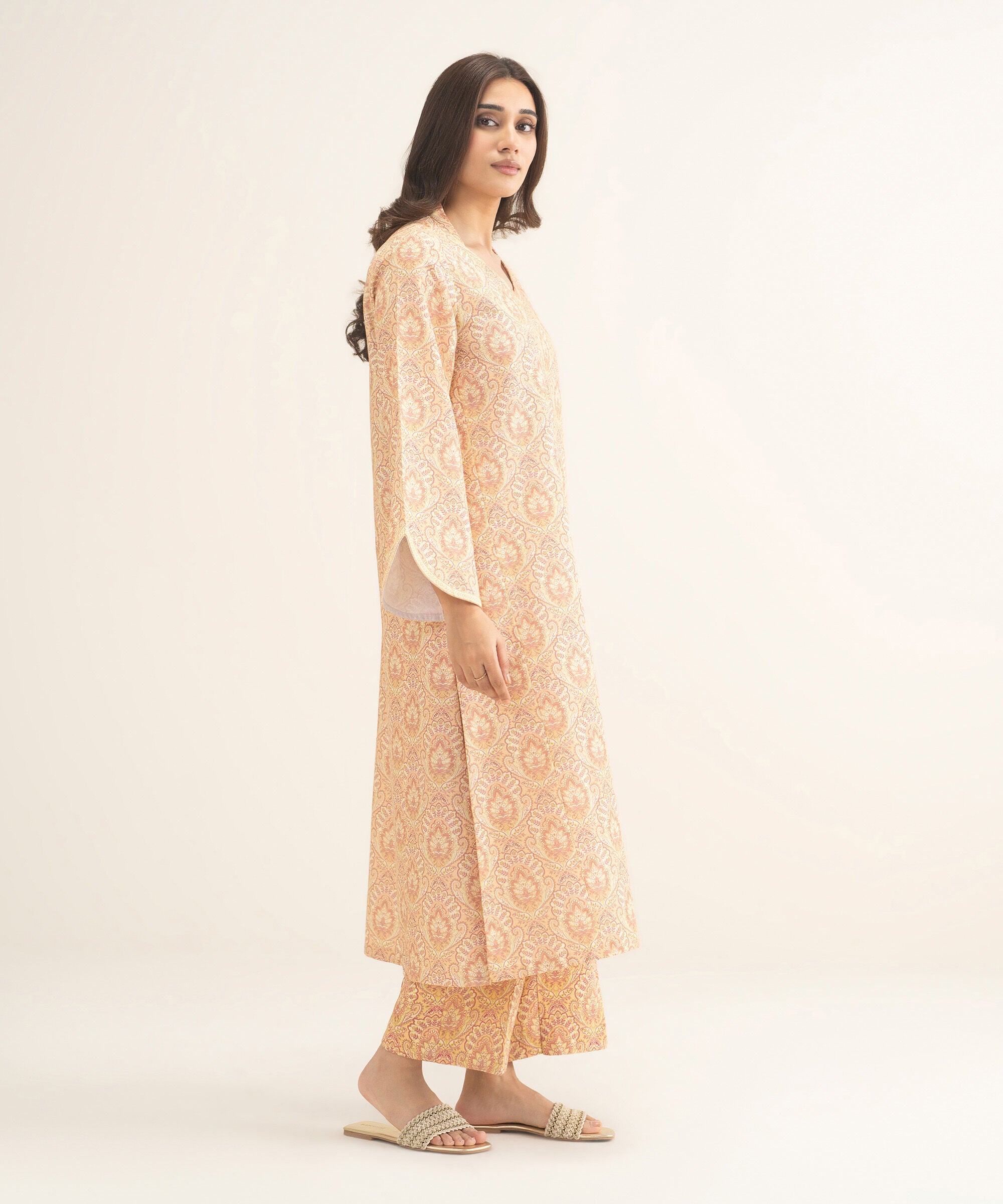 2 Piece - Printed Cross Hatch Viscose Suit