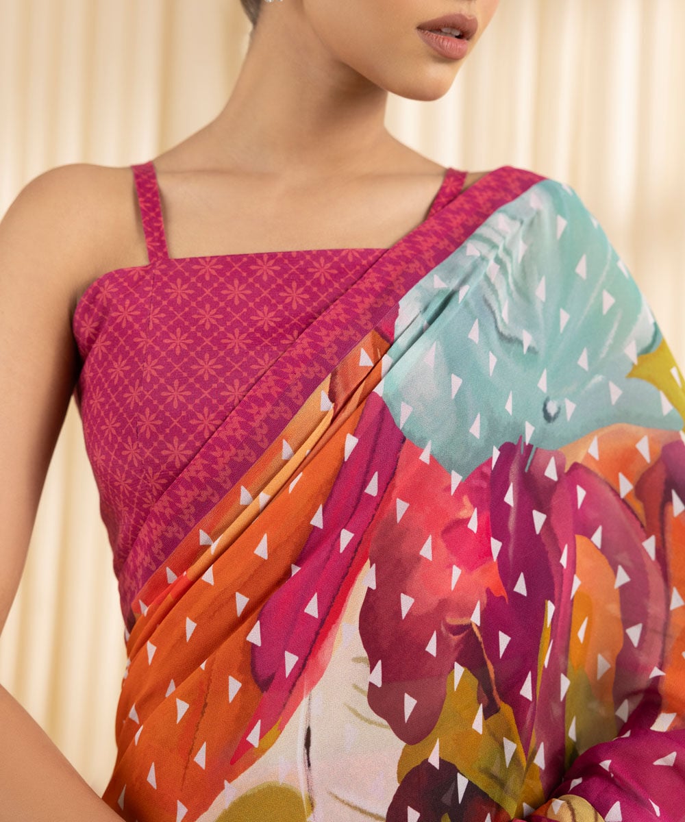 Printed Chiffon Saree