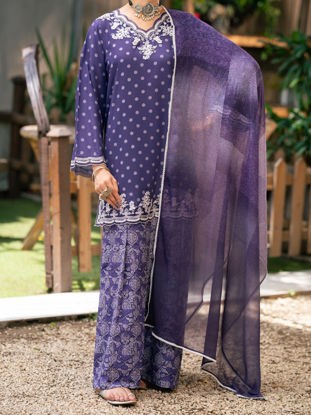 Purple Silk Lawn 3Pc Stitched - AWP-3PS-959