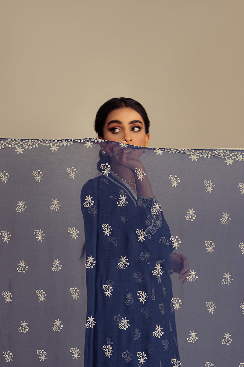 Moon Stone-3Pc Chikan Kari Lawn Suit
