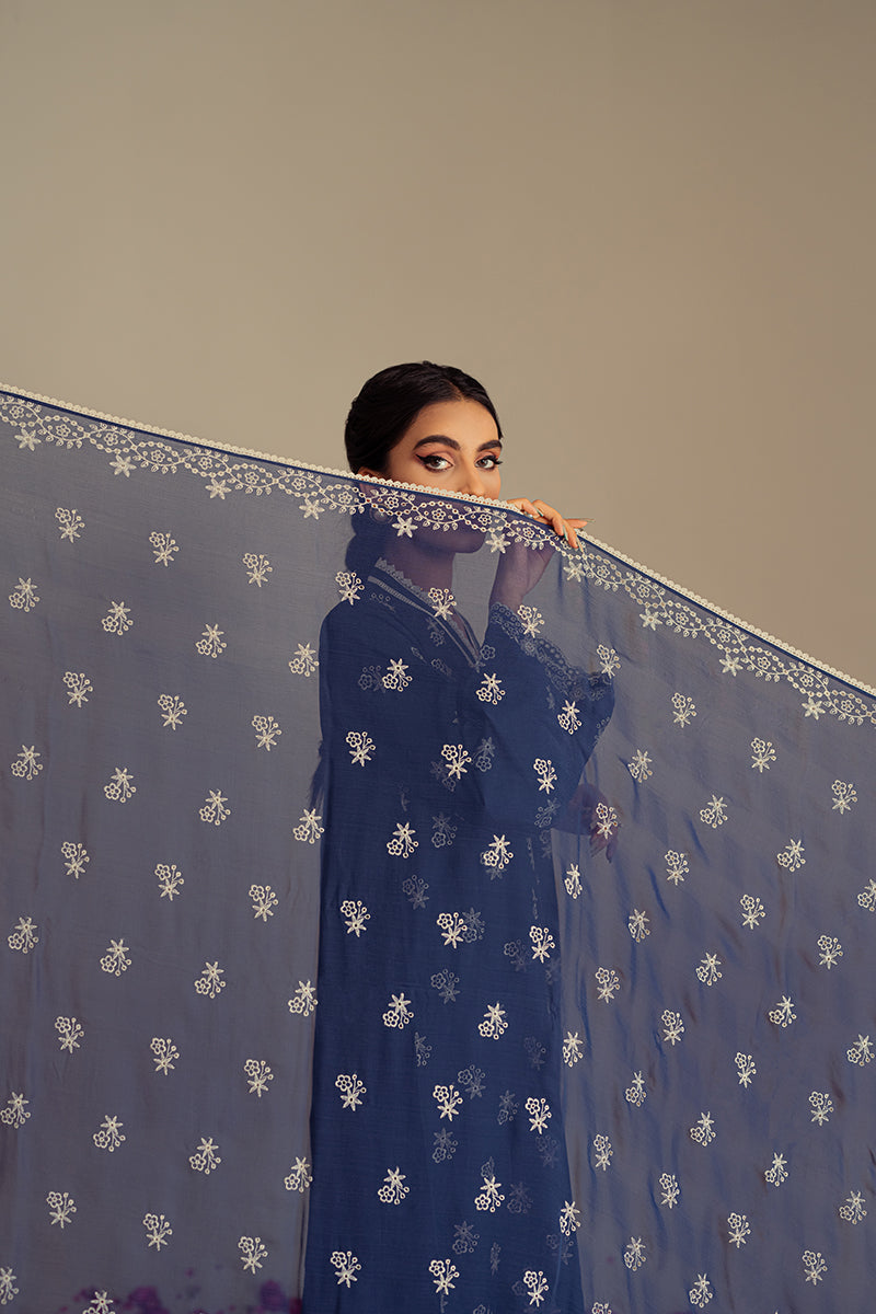 Moon Stone-3Pc Chikan Kari Lawn Suit