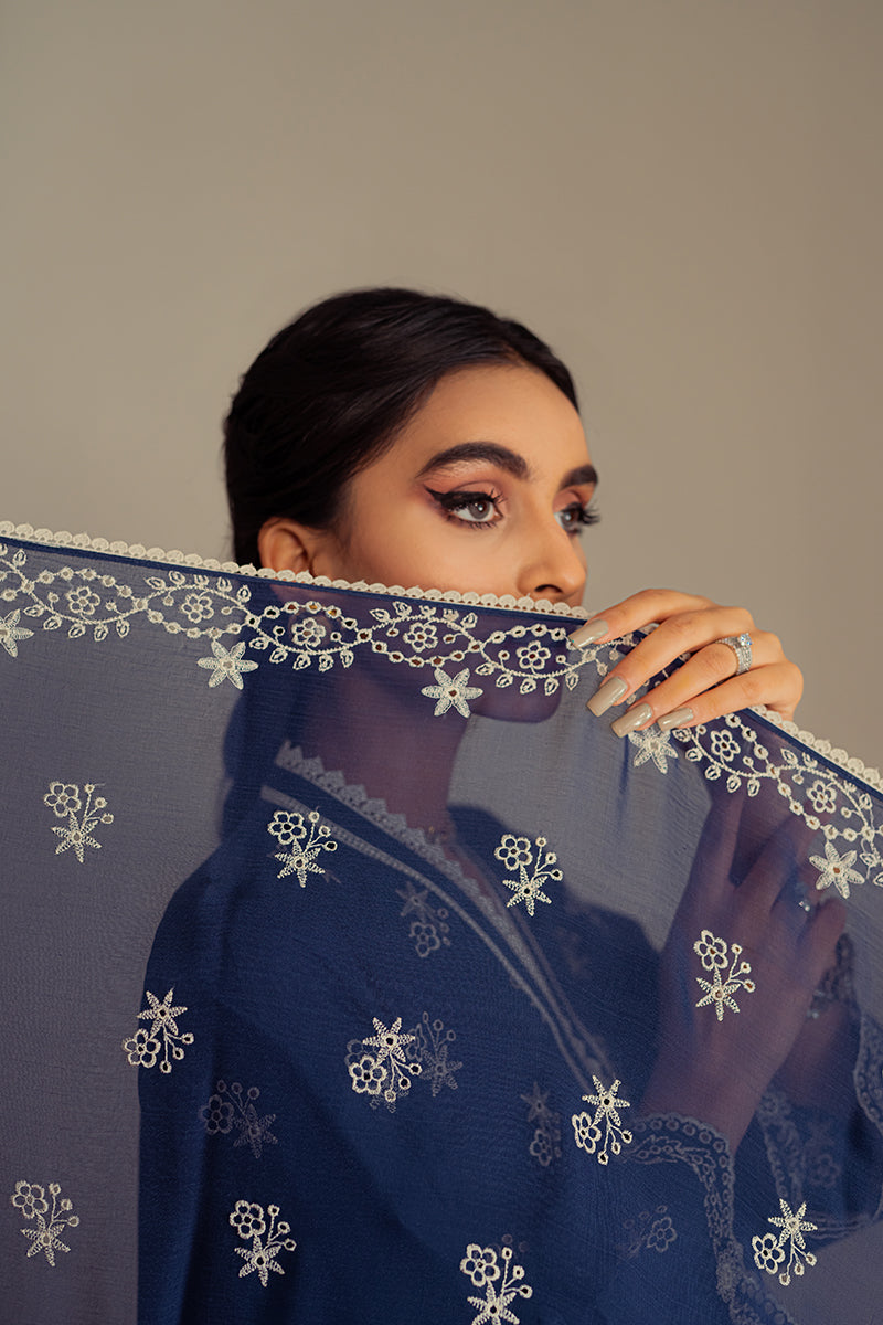 Moon Stone-3Pc Chikan Kari Lawn Suit