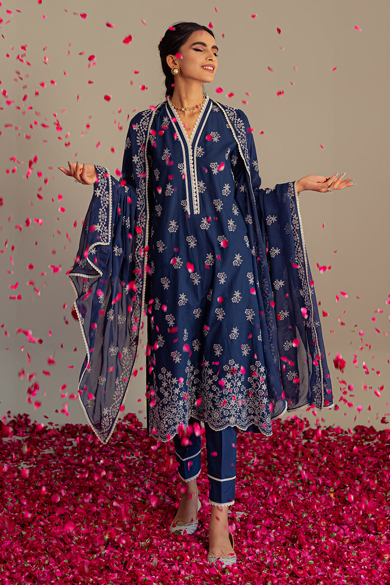 Moon Stone-3Pc Chikan Kari Lawn Suit