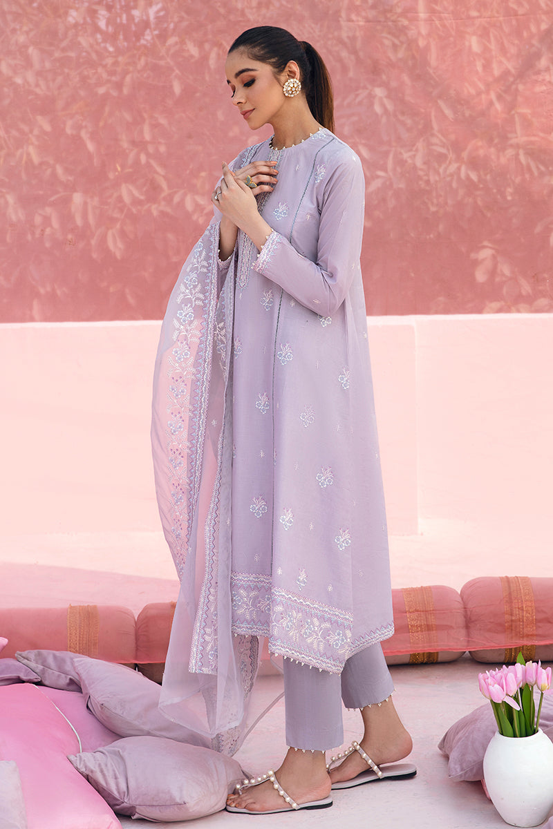 MISTY LILAC-3PC LAWN EMBROIDERED SUIT