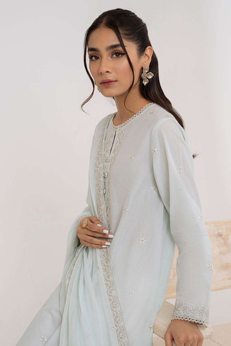 Powder Blue-2Pc (Shirt & Dupatta)