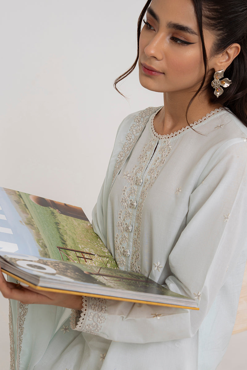 Powder Blue-2Pc (Shirt & Dupatta)