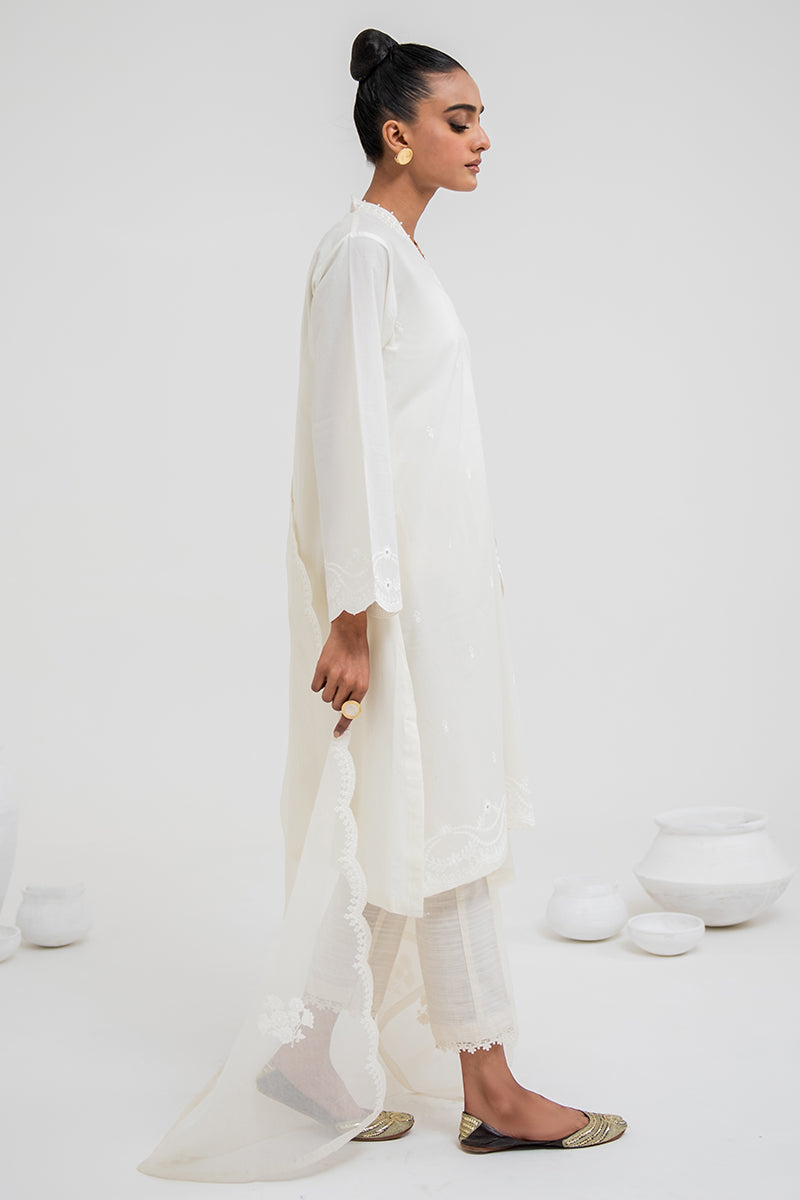Pristine White-2Pc(Shirt & Dupatta)