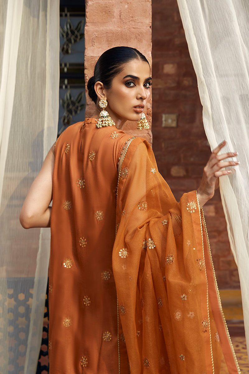 Russet Florid-3Pc (Shirt, Trouser & Dupatta)