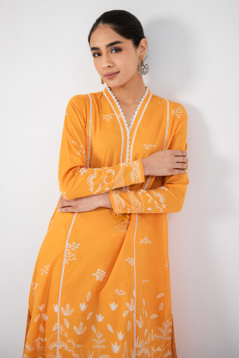OCHRE GLOW PRINTED SHIRT