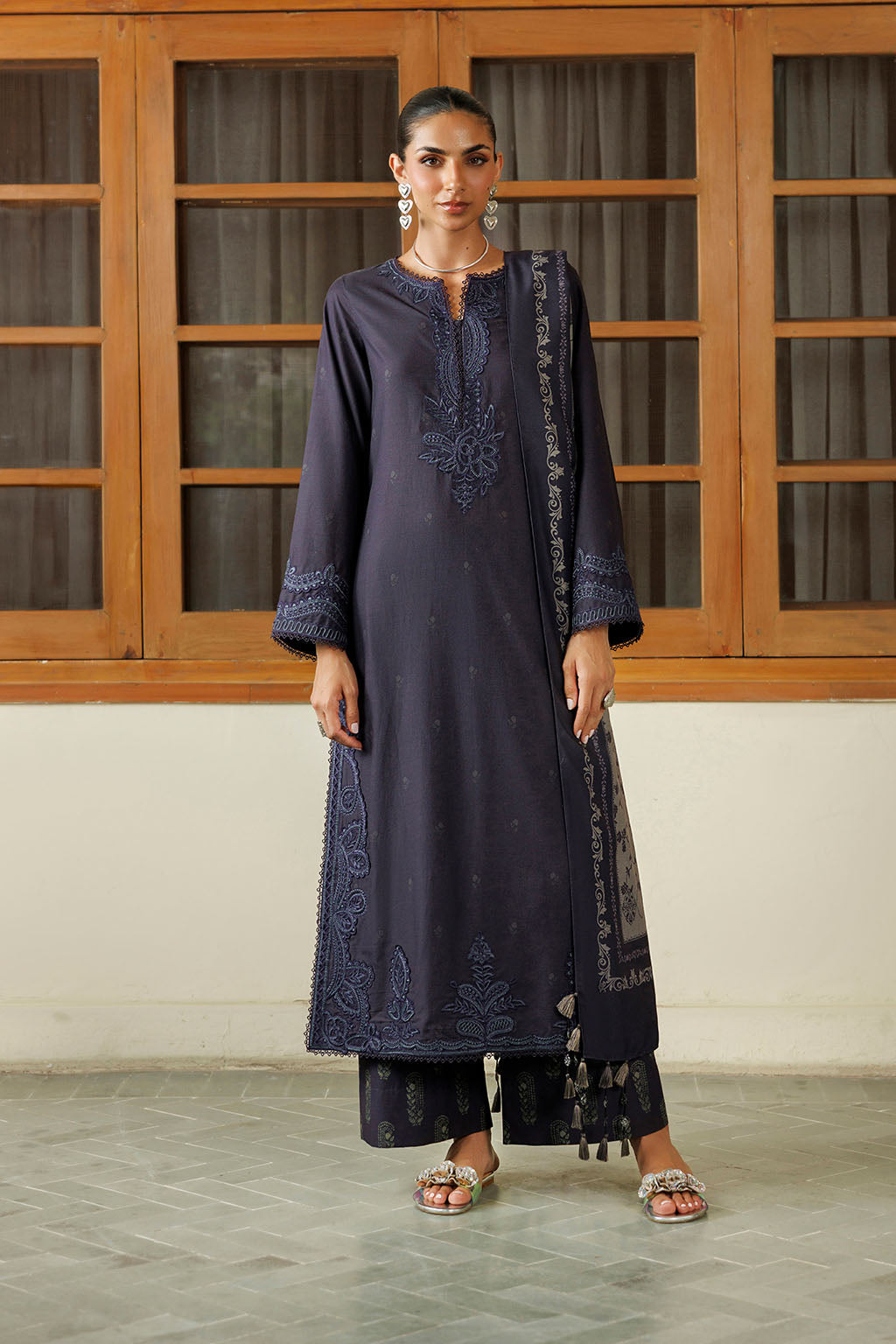 IPF-30  Embroidered Printed Viscose Linen