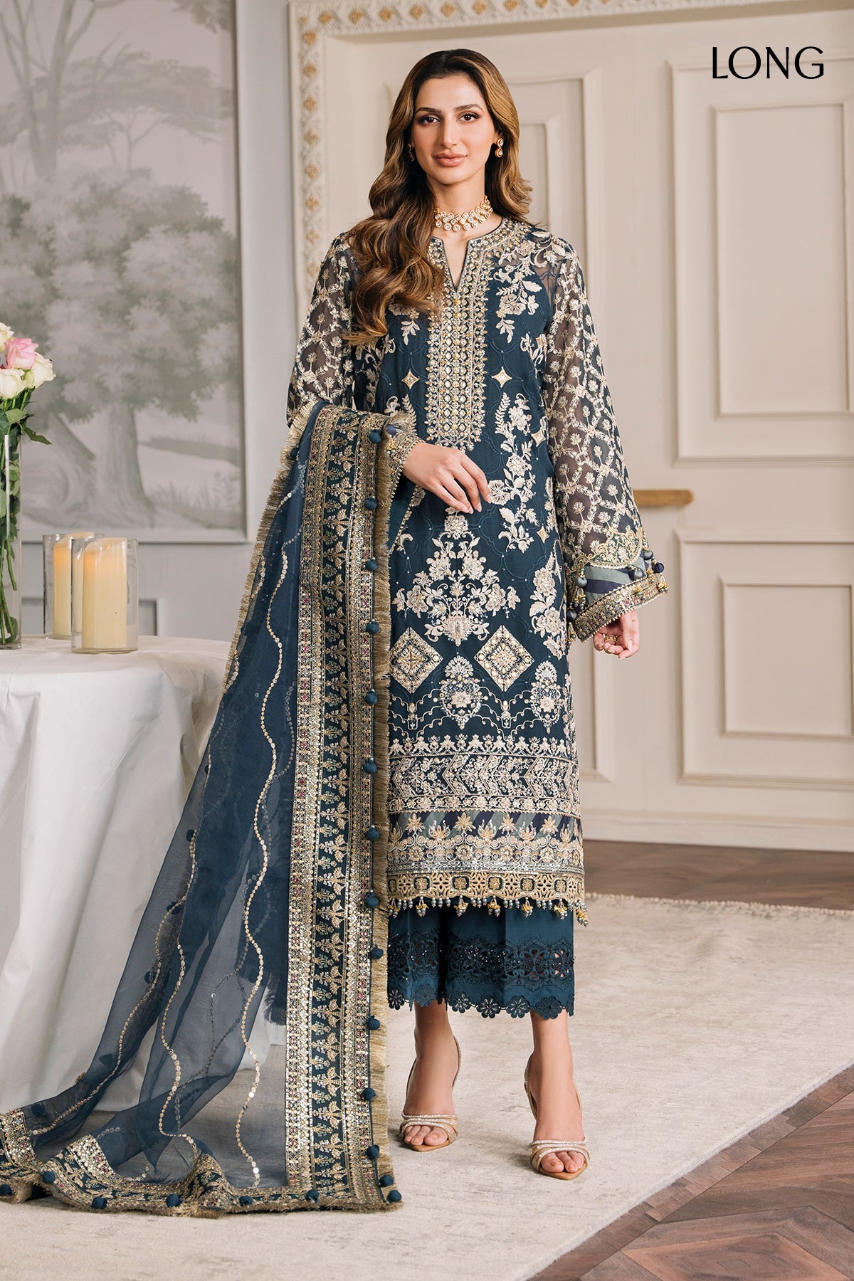 Embroidered Chiffon Ch12-01 Stitched