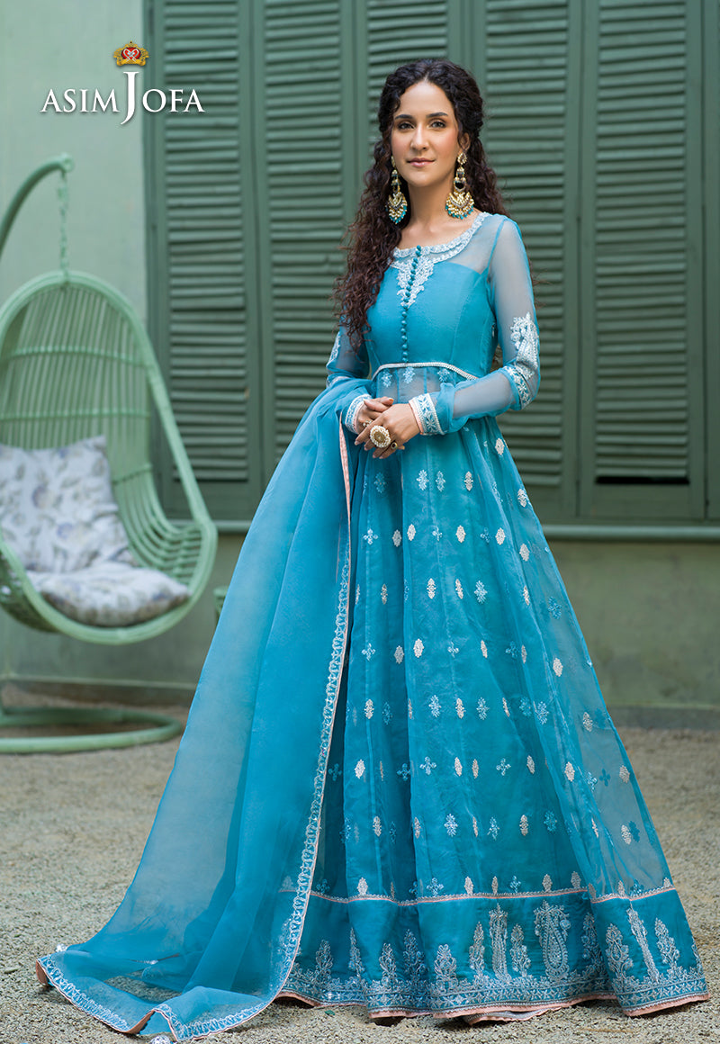 AJFC-43 EMBROIDERED ORGANZA 3 PCS