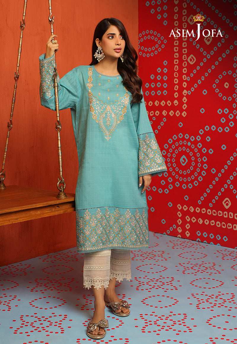 Ajtm-13 - 1 Pc Embroidered Self Jacquard 1 Pc