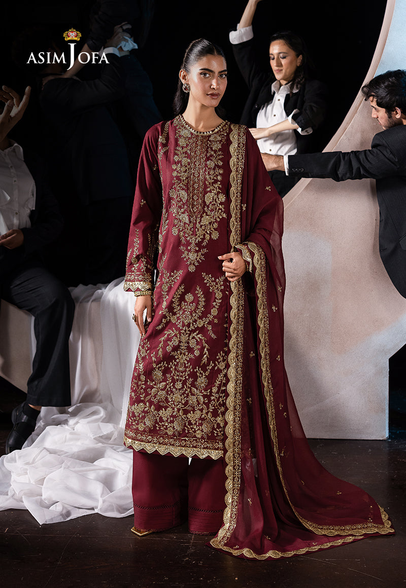 AJLF-02 EMBROIDERED BOSKI SILK 3 PCS