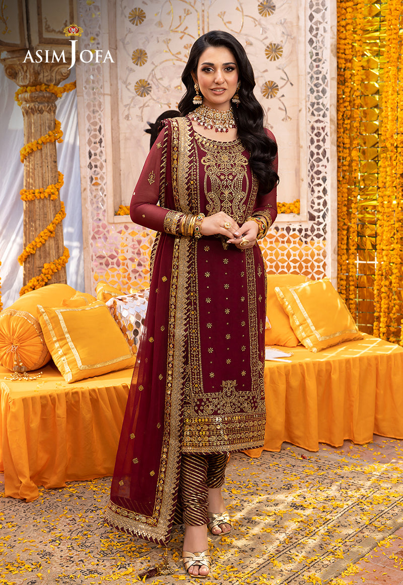 Ajda-20 Embroidered Chiffon 3 Pcs