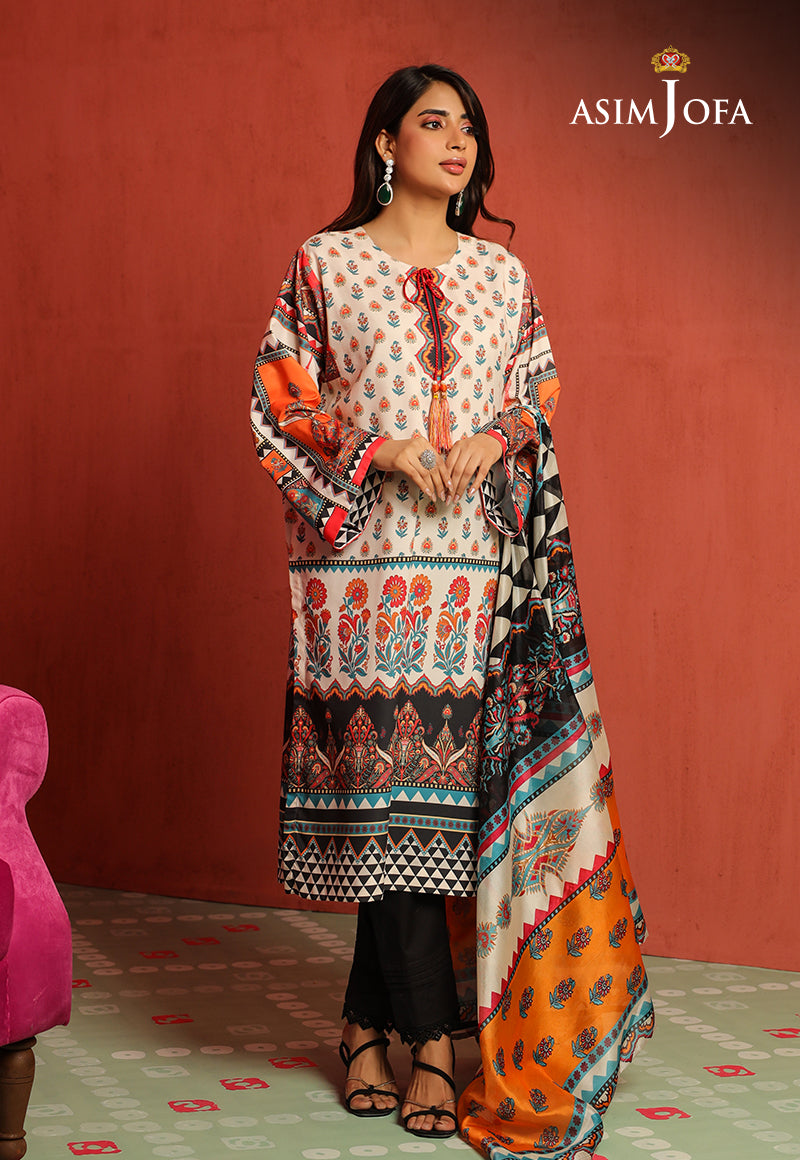 Ajtm-08 - 2 Pcs Printed Georgette Silk 2 Pcs