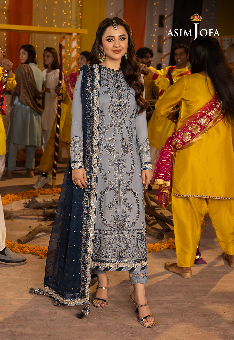 Ajda-08 Embroidered Lawn Silk 3 Pcs