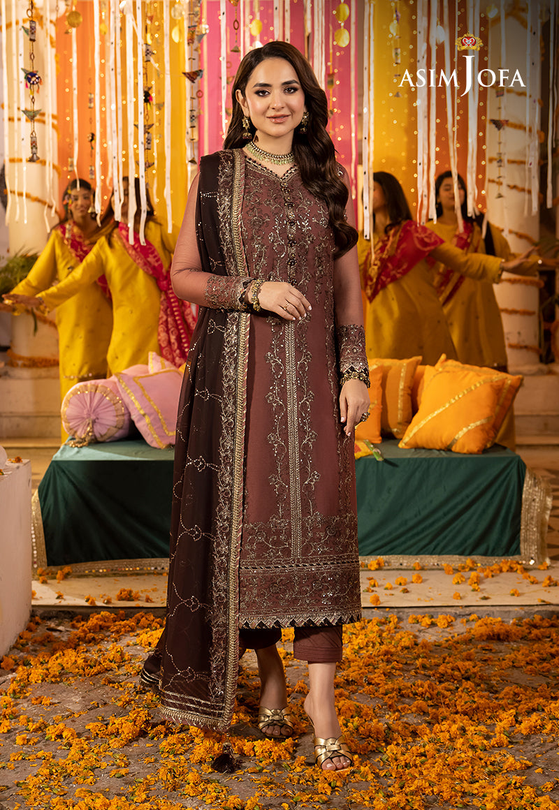 Ajda-14 Embroidered Chiffon 3 Pcs
