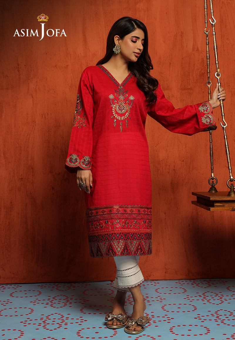 Ajtm-14 - Embroidered Self Jacquard 1 Pc